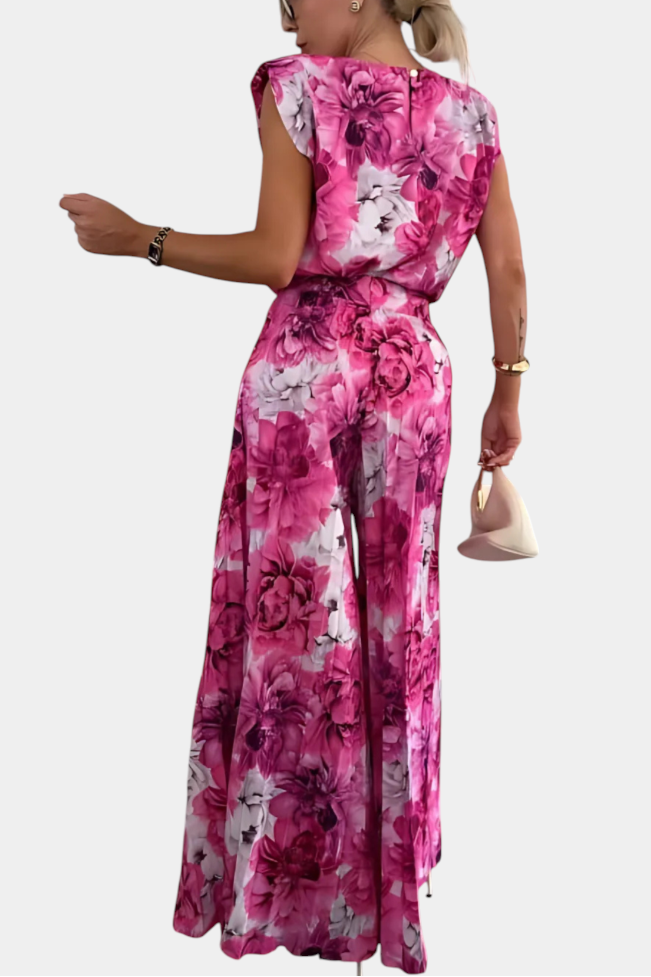 Liora Conjunto de Dos Piezas con Pantalón Plisado de Pierna Ancha