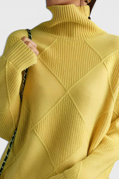 Jasmine Jersey de Cuello Alto de Cachemira