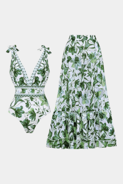 Ahria Conjunto de Traje de Baño de Una Pieza Floral
