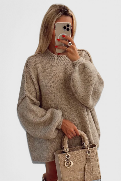 Cassia Jersey de Punto Oversized con Mangas Globo