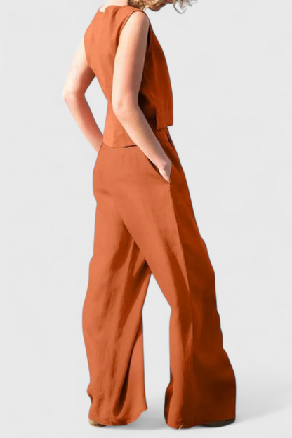 Yvanne Conjunto Vintage Sin Mangas de Verano