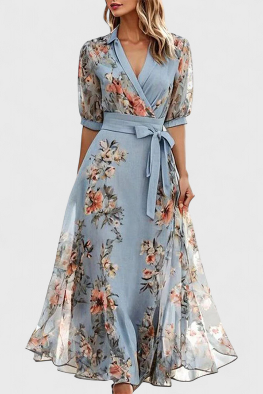 Arlet Vestido Midi Floral con Escote en V
